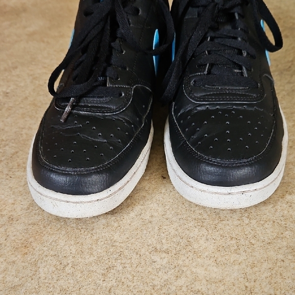 Nike Court Vision Men's Black Sneakers with Blue Accents 9 - Picture 7 of 13